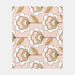 Couverture Polaire Fleur rétro : motif vintage sans soudure.