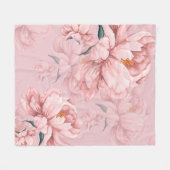 Couverture Polaire Fleur rose (Devant (Horizontal))