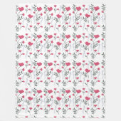 Couverture Polaire Fleur rose (Devant)