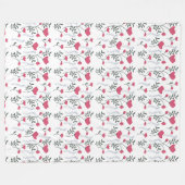 Couverture Polaire Fleur rose (Devant (Horizontal))