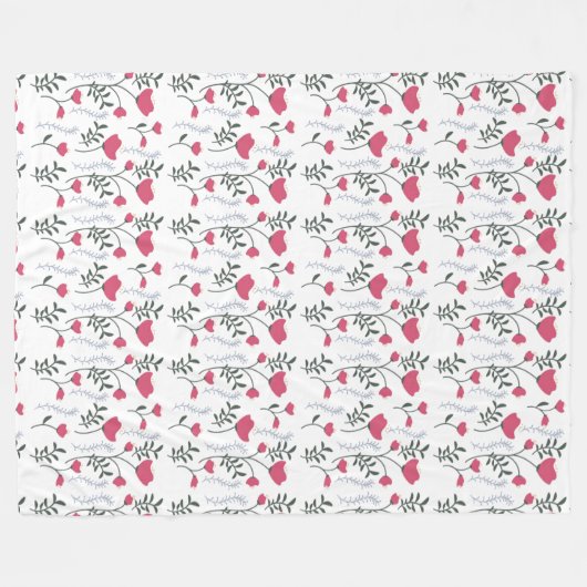 Couverture Polaire Fleur rose (Devant (Horizontal))