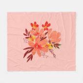 Couverture Polaire Fleur rose (Devant (Horizontal))