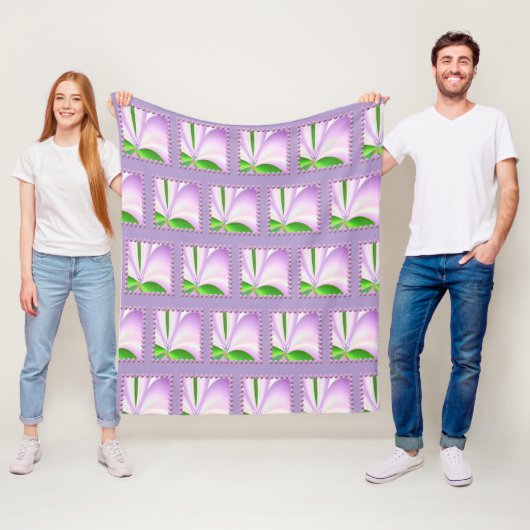 Couverture Polaire Fleur rose (En situation)