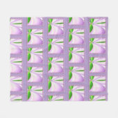 Couverture Polaire Fleur rose (Devant (Horizontal))