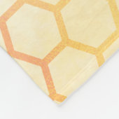 Couverture Polaire Fleur rose abeilles monogramme jaune nid d'abeille (Coin)