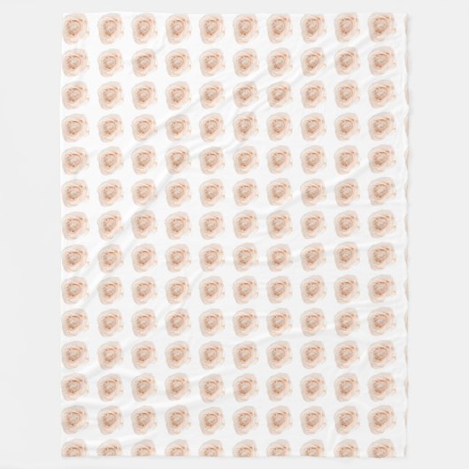 Couverture Polaire Fleur rose blanche (Devant)