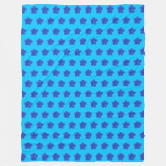 Couverture Polaire Fleur Rose de mousse bleu Motif sans couture sur (Devant)