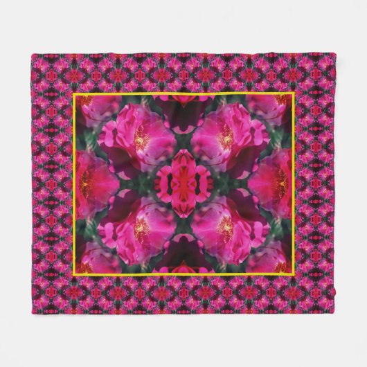 Couverture Polaire Fleur rose rose Abstraite (Devant (Horizontal))