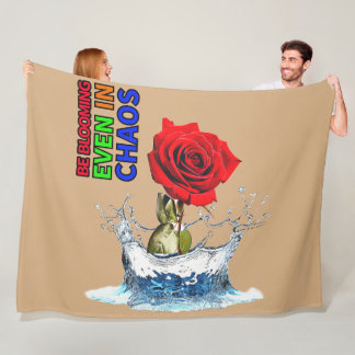 Couverture polaire Fleur Rose Rouge 3D !