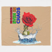 Couverture polaire Fleur Rose Rouge 3D ! (Devant (Horizontal))