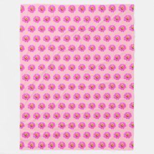 Couverture Polaire Fleur rose Zinnia Motif sans couture sur
