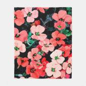 Couverture Polaire Fleur rouge aquarelle (Devant)