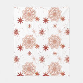 Couverture Polaire Fleur rouge avec étoiles Blanche polaire (Devant)