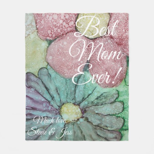 Couverture polaire "Fleur rouge et verte" Personna (Devant)