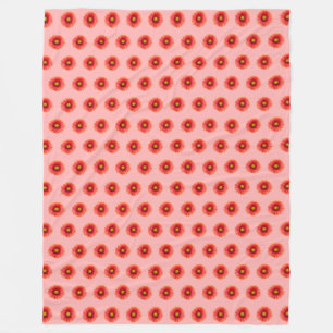 Couverture Polaire Fleur rouge marguerite Motif sans couture sur