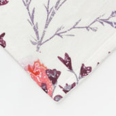 Couverture Polaire Fleur rouge rose sur blanc. (Coin)