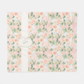 Couverture Polaire Fleur rustique rose à pois joli (Devant (Horizontal))