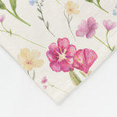 Couverture Polaire Fleur sauvage aquarelle boho  (Coin)