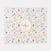 Couverture polaire Fleur sauvage aquarelle personn (Devant (Horizontal))