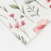 Couverture polaire Fleur sauvage aquarelle personn (Coin)