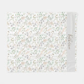 Couverture Polaire Fleur sauvage Boho Nom personnalisé (Devant (Horizontal))