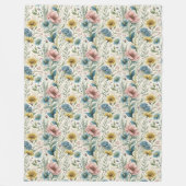 Couverture Polaire Fleur sauvage doux lancer dans les tons Boho Paste (Devant)