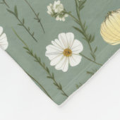 Couverture Polaire Fleur sauvage Dusty Sage Floral Vert (Coin)