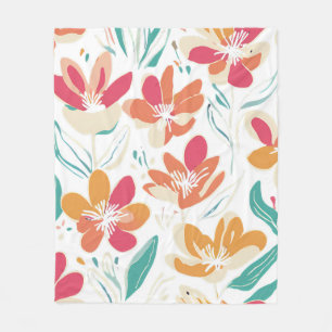Couverture Polaire Fleur sauvage dynamique Y2K Gras Retro Printemps D