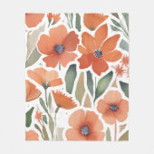 Couverture Polaire Fleur sauvage en terre cuite Boho rustique lancer (Devant)