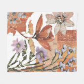 Couverture Polaire Fleur sauvage en terre cuite Boho rustique lancer (Devant (Horizontal))
