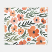 Couverture Polaire Fleur sauvage en terre cuite Boho rustique lancer (Devant (Horizontal))