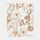 Couverture Polaire Fleur sauvage en terre cuite Boho rustique lancer  (Devant)