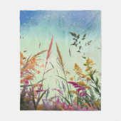 Couverture Polaire Fleur sauvage Et Étoiles (Devant)