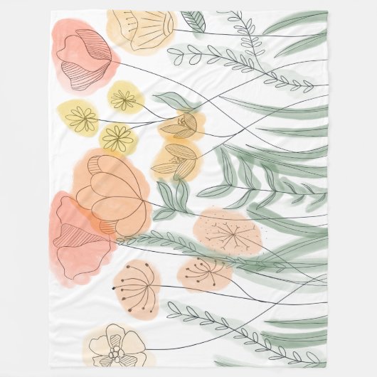 Couverture Polaire Fleur sauvage orange (Devant)