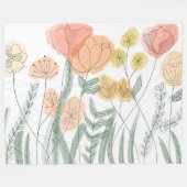 Couverture Polaire Fleur sauvage orange (Devant (Horizontal))