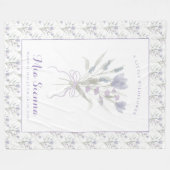 Couverture Polaire Fleur Sauvage Peu De Teinte Bleue Violette Nom Béb (Devant (Horizontal))