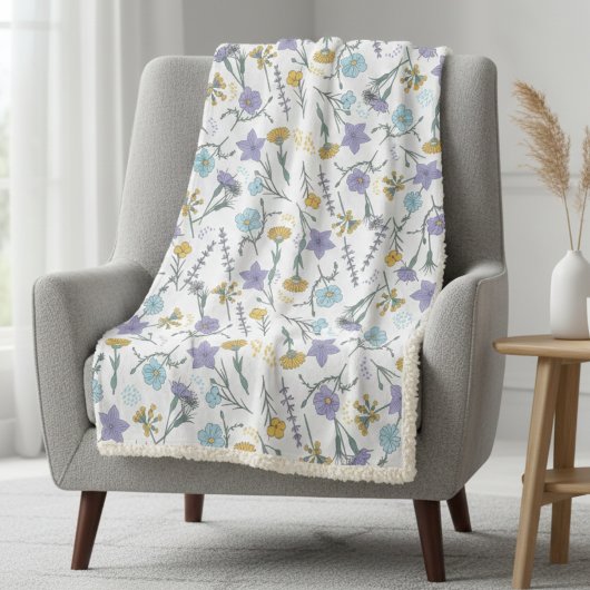 Couverture Polaire Fleur sauvage vintage