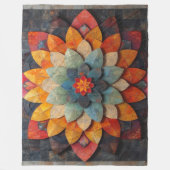 Couverture Polaire Fleur texturée Mandala Art (Devant)