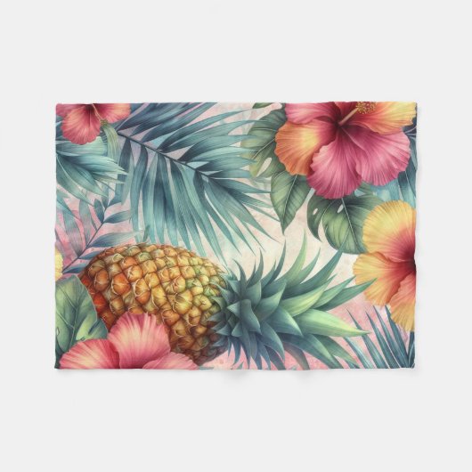 Couverture Polaire Fleur tropicale (Devant (Horizontal))
