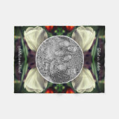 Couverture Polaire Fleur Tulipe Blanche Personnalisée Ajouter Votre P (Devant (Horizontal))