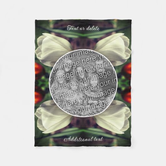 Couverture Polaire Fleur Tulipe Blanche Personnalisée Ajouter Votre P (Devant)