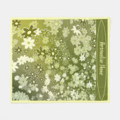 Couverture Polaire Fleur verte et Motif feuille Personnaliser (Devant (Horizontal))