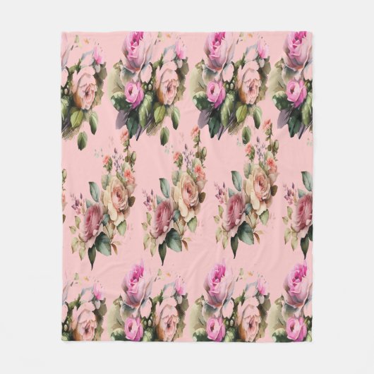 Couverture Polaire Fleur Vintage (Devant)