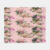 Couverture Polaire Fleur Vintage (Devant (Horizontal))