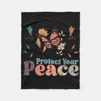 Couverture Polaire Fleur Vintage Protégez Votre Paix Santé Mentale A