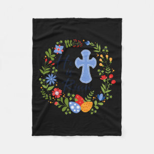 Couverture Polaire Fleur Wreath Il Est Ressuscité Jésus Christian Hap