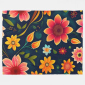 Couverture Polaire Fleurie Colorée (Devant (Horizontal))