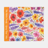 Couverture Polaire fleurit de jardin d'été brillant (Devant (Horizontal))