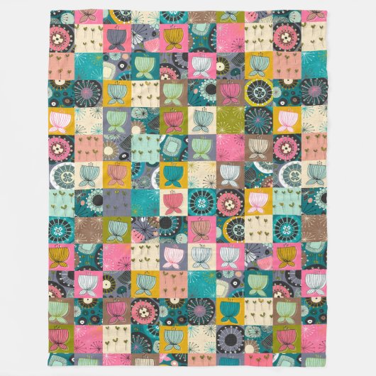 Couverture Polaire fleurit le patchwork (Devant)