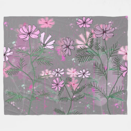 Couverture Polaire Fleurs (Devant (Horizontal))
